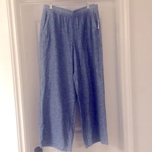 Old Navy wide leg high rise denim linen pants